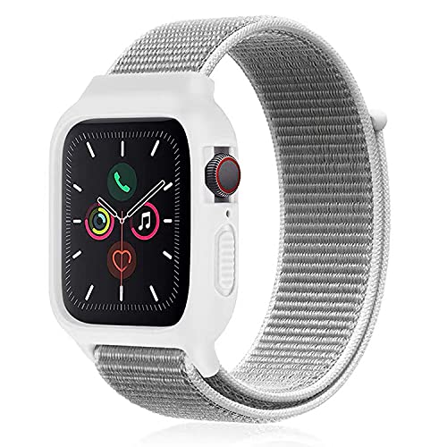 Image of NGAGE Silicon Case with Nylon Hook and Loop Strap【Watch Not Included】 Compatible with Apple iWatch Series 1-2-3-4-5-6-SE | 42mm & 44mm (Seashell)