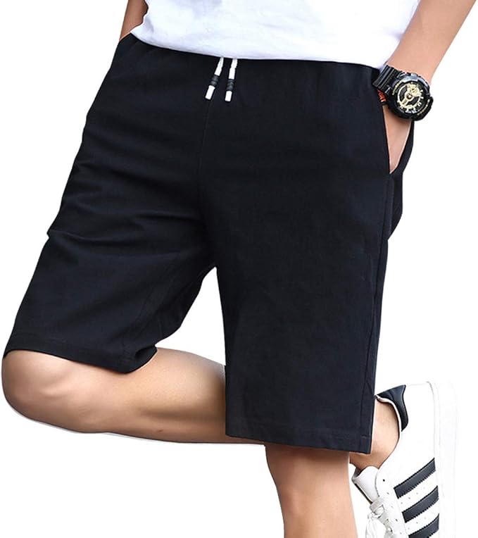 Amazon Sukinana メンズ ハーフパンツ 5分丈 綿麻 短パン 夏 無地 カジュアル ショート パンツ 通気性 調整紐 半スポーツ おしゃれ 大きいサイズ ゆったり メンズ ミディアムパンツ ショートパンツ 通販
