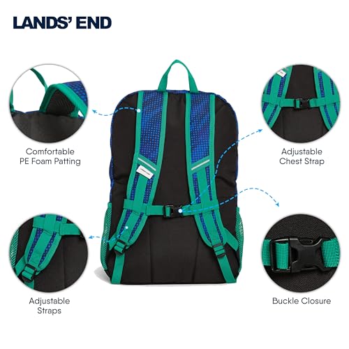 Image of Lands' End Unisex Kids Large ClassMate Lightweight Durable Elementary School Backpack, Bright Blue