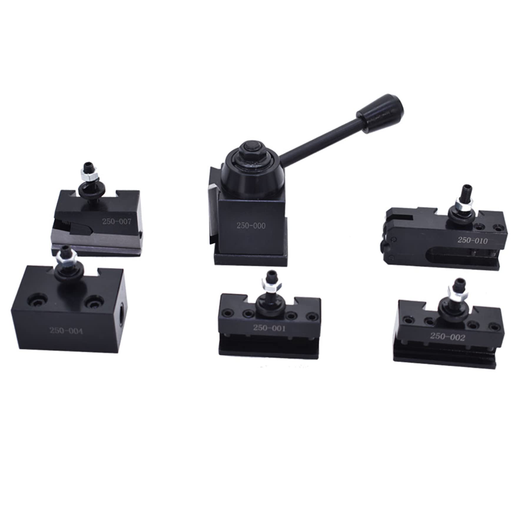 waltyotur OXA Tool Post Set 250-000 Wedge Type Quick Change Tool Post Set 6-9 Inch Lathe Swing 6Pcs