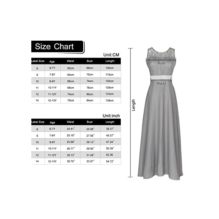Floor Length Dress, Acecharming Big Girls Lace Chiffon Dress Wedding