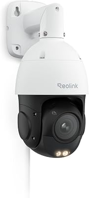 Reolink 4K 8MP UHD PTZ Outdoor Überwachungskamera PoE mit 5X 3D optischem Zoom, Auto-Tracking, Farbnachtsicht, smarte Personen-/Fahrzeug-/Tier-Erkennung, Zwei-Wege-Audio, 24/7 Aufzeichnung, RLC-823S1