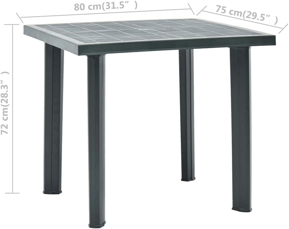 Vintage Patio Coffee Table, Patio Dining Table with Wooden Frame, Outdoor Coffee Side Table for Outside Patio, Patio Table Anthracite 31.5"x29.5"x28.3" Plastic