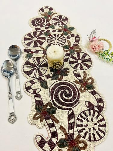 Image of Made For You Beautiful Craftsmanship Beaded Table Mat Runner (Size-13x36 Inch, Multicolor, Rectangular)Center Table Runner |Dining Table Runner|Kitchen Runner|Birthday Parties, Wedding & Event Dinners