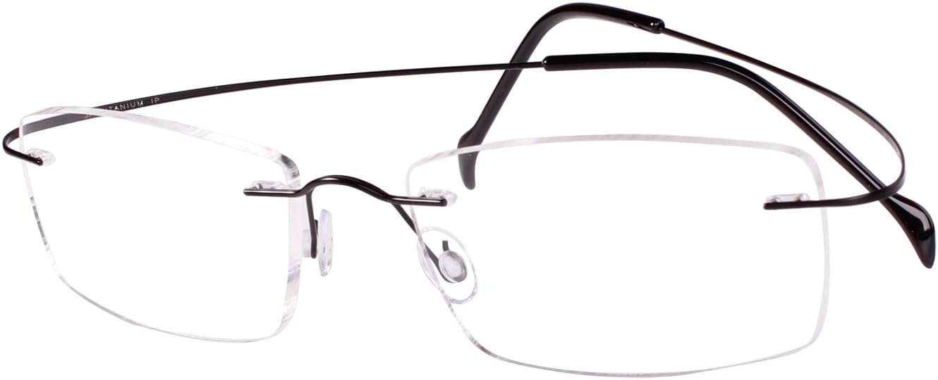 Agstum Pure Titanium Rimless Frame Prescription Hingeless Eyeglasses Rx ...