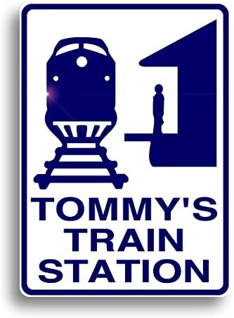 Train Station Sign, All aboard! Personalized railroad decor, custom made, just for you, and shipped out fast!