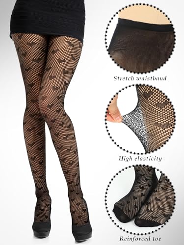 3 Pairs High Waist Fishnet Tights Thigh High Suspender Stockings Fishnet Thigh Stockings for Women3