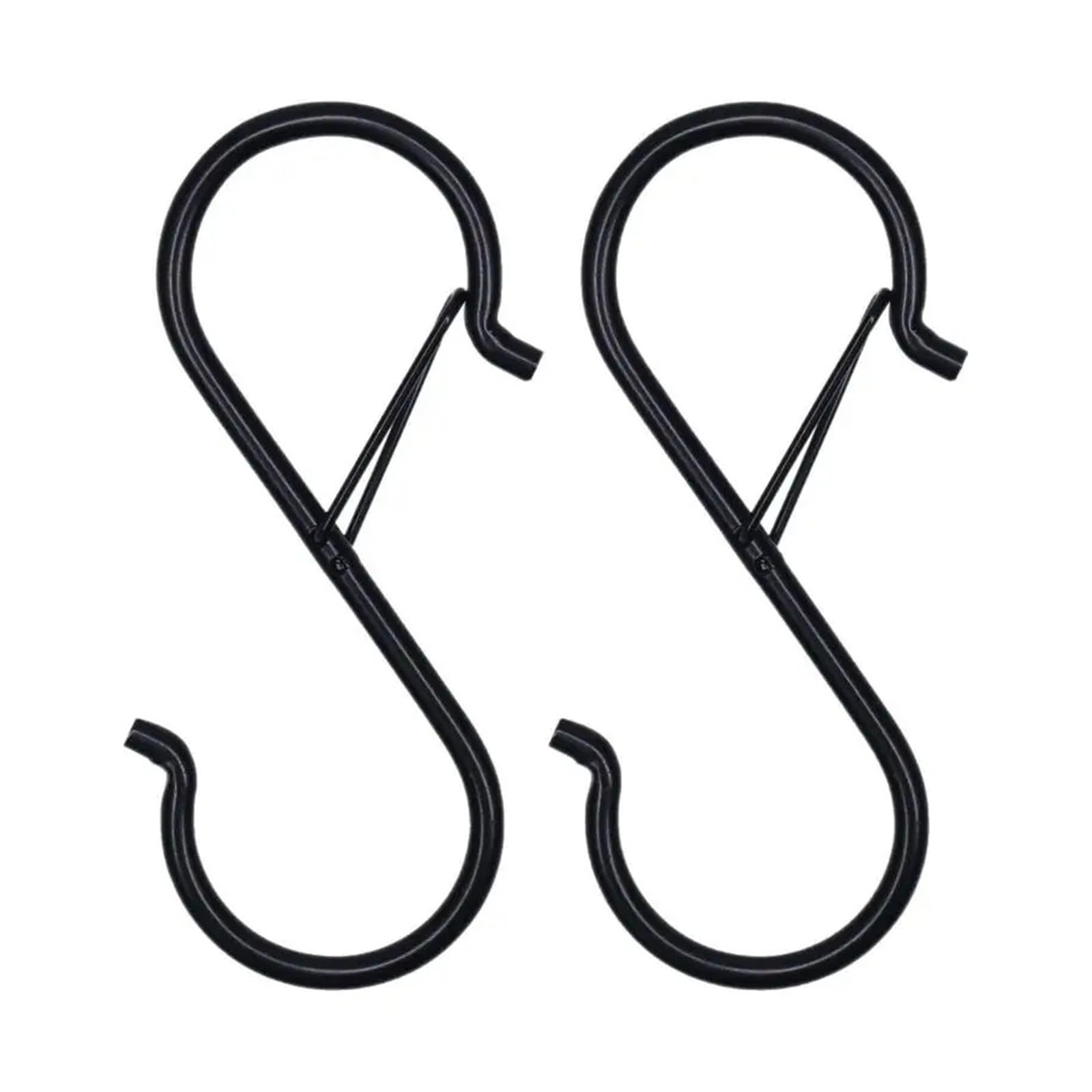 Saaygdfg 5/10Pcs S-Hooks with Safety Buckle, Heavy Duty Metal Hangers for Plants Jeans Pots Towel Closet(Sliver,5pcs)