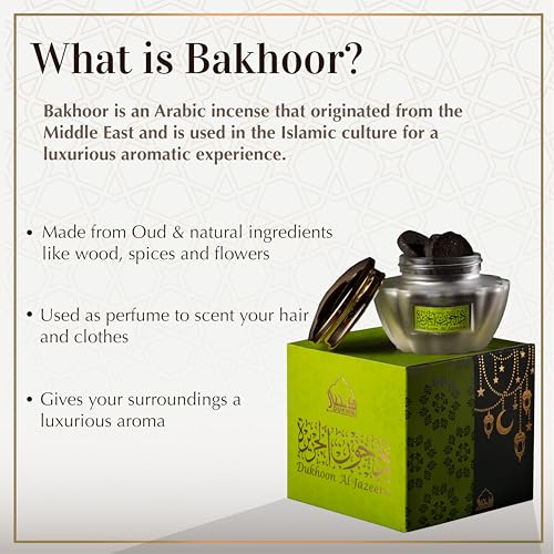 Dukhoon Al Jazeera Oud Bakhoor عود بخور الجزيرة by Dukhni | Authentic Arabic Bakhoor Incense | 40 gm jar | Handmade, Luxurious | Floral Woody Blend | Perfect for Prayer & Gifting | To Relax & Meditate - Image 3