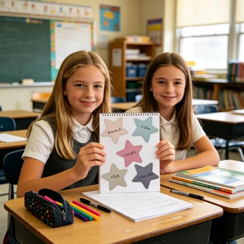 Image of Vuzvuv 108Pcs 3.6 Inch Morandi Star Cutouts for Classroom Wall Cutouts