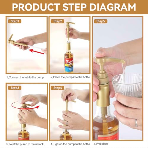 Image of ZIBUYU 6Pcs Coffee Syrup Pump 750ml Pump Dispenser Fit for 25.4Oz Bottles