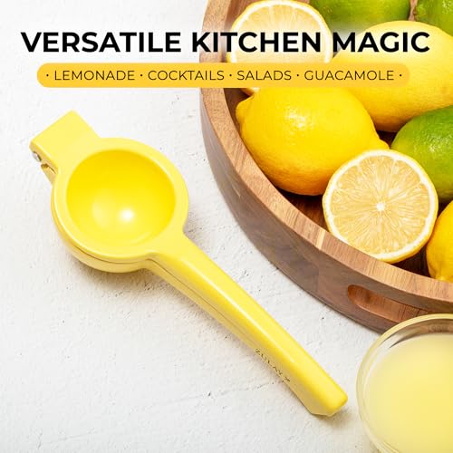 Image of Zulay Kitchen Metal Lemon Squeezer - Handheld Lemon Juicer Squeezer - Easy to Use Citrus Juicer - Manual Press for Extracting the Most Juice Possible - Extracts Every Last Drop
