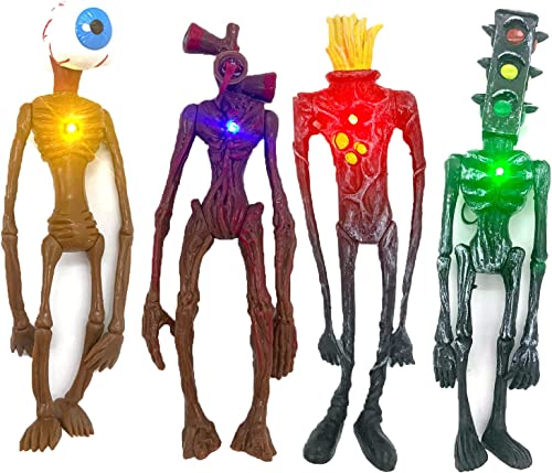 8-Piece Siren Head Action Figure Set With Light & Movable Joints, 20Cm, Horror Fans Toy Model Doll, Pvc Material (Style C) #TOP2