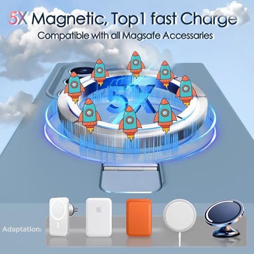 Image of Mag-Ring for Galaxy S25 Ultra Case, Liquid Silicone [Moisturizing Factor] Exreme Soft Slim Phone Case with Stand for Galaxy S25 Ultra 6.9 inch Men Women, Mint Blue