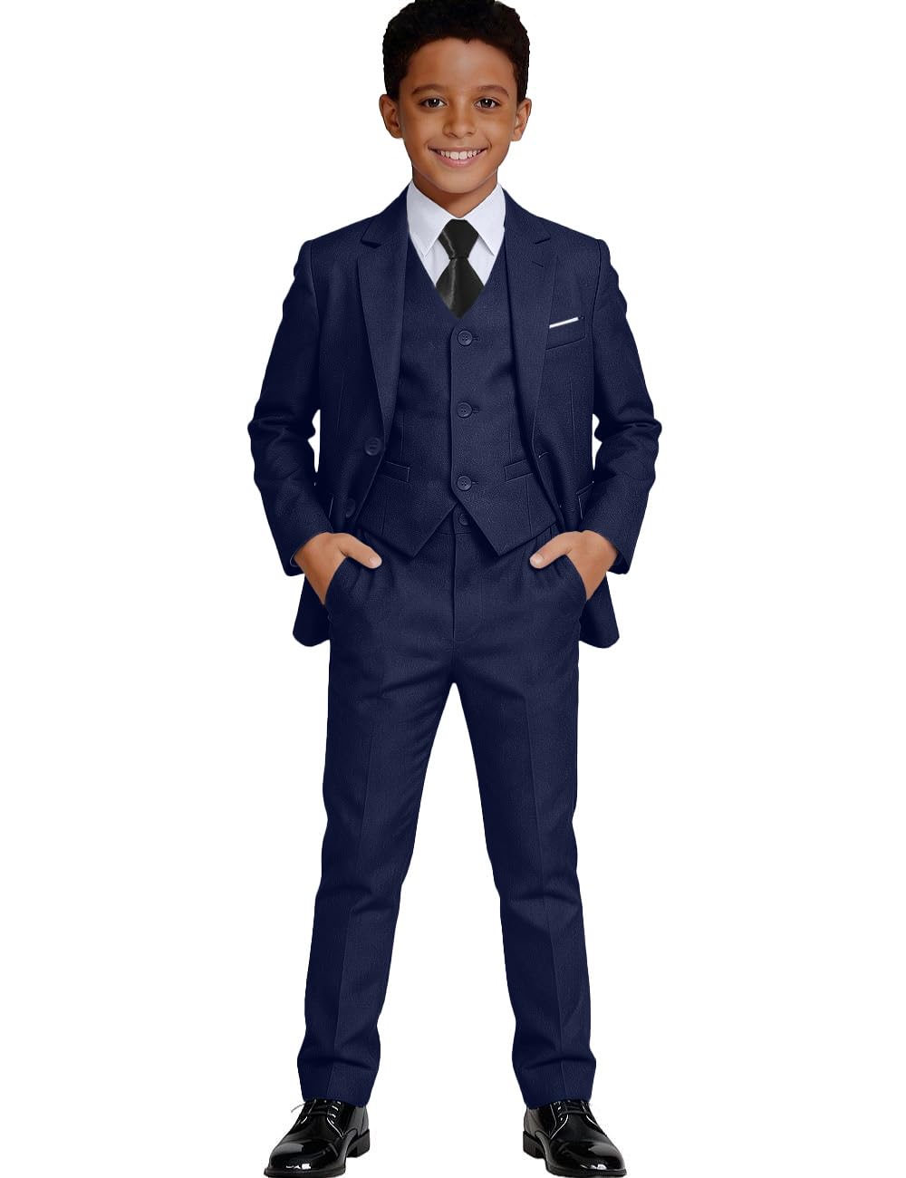 Visaccy Boys Formal Suit Slim Fit Tuxedo Suits for Kids Ring Bearer Outfit