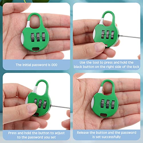 Moxweyeni 10 Pcs 3 Digit Combinations Padlock Safe Cipher Lock Mini Combination Resettable Number for Suitcases Luggage Briefcases Computer Bags(Cute Style,Multicolor)