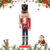 Noël Casse-Noisette Soldat, 30 CM Décoration de Noël Ensemble De Casse-Noisette Noel Soldat Figurine, Casse Noix en Bois, Nutcracker Soldier Christmas pour Decoration De Noël (Epée)