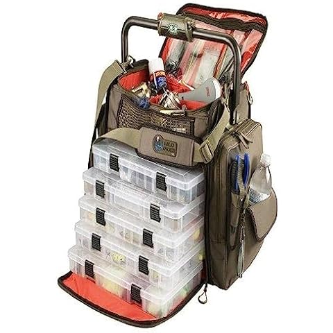Wild River by CLC Custom Leathercraft WT3702 Tackle Tek Frontier Lighted Handle Bar Fishing Tackle Bag, 5 PT3700 Trays Cover