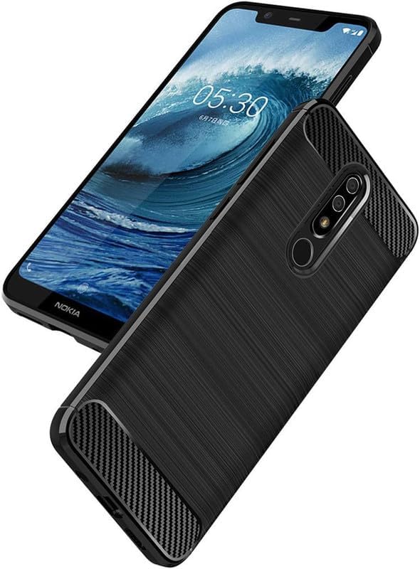 Image of Hybrid Carbon Fiber Back Case for Nokia 5.1 Plus / X5 (Black)