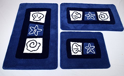 Meusch Sylt Toilet Mat, Polyacrylic, Navy Blue