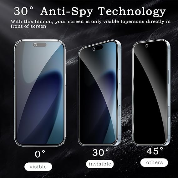 Image of [ 2+2 Pack Privacy Screen Protecor for iPhone Air Anti-Spy Shatterproof Tempered Glass with Camera Lens Tempered Glass 9H Hardness Bubble Free Anti-Glare Case Friendly