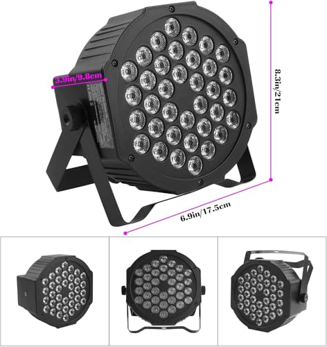 Image of LED Par Lights 36 LED Stage Lights 7 Modes RGB DJ Light with Sound Activated Remote and DMX Control DJ Uplighting for Birthday Party Events Wedding Christmas Stage Lighting (12 Packs)