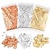 Price comparison product image 3Packs Gold Leaf Flakes, 15g Gilding Imitation Pure Metallic Foil Flakes Foil Paper with 2 Tweezers for Nail Arts, Paintings, DIY Crafts, Resin Arts, Makeup Decoration(5g/Pack,Gold,Silver,Rose Gold)
