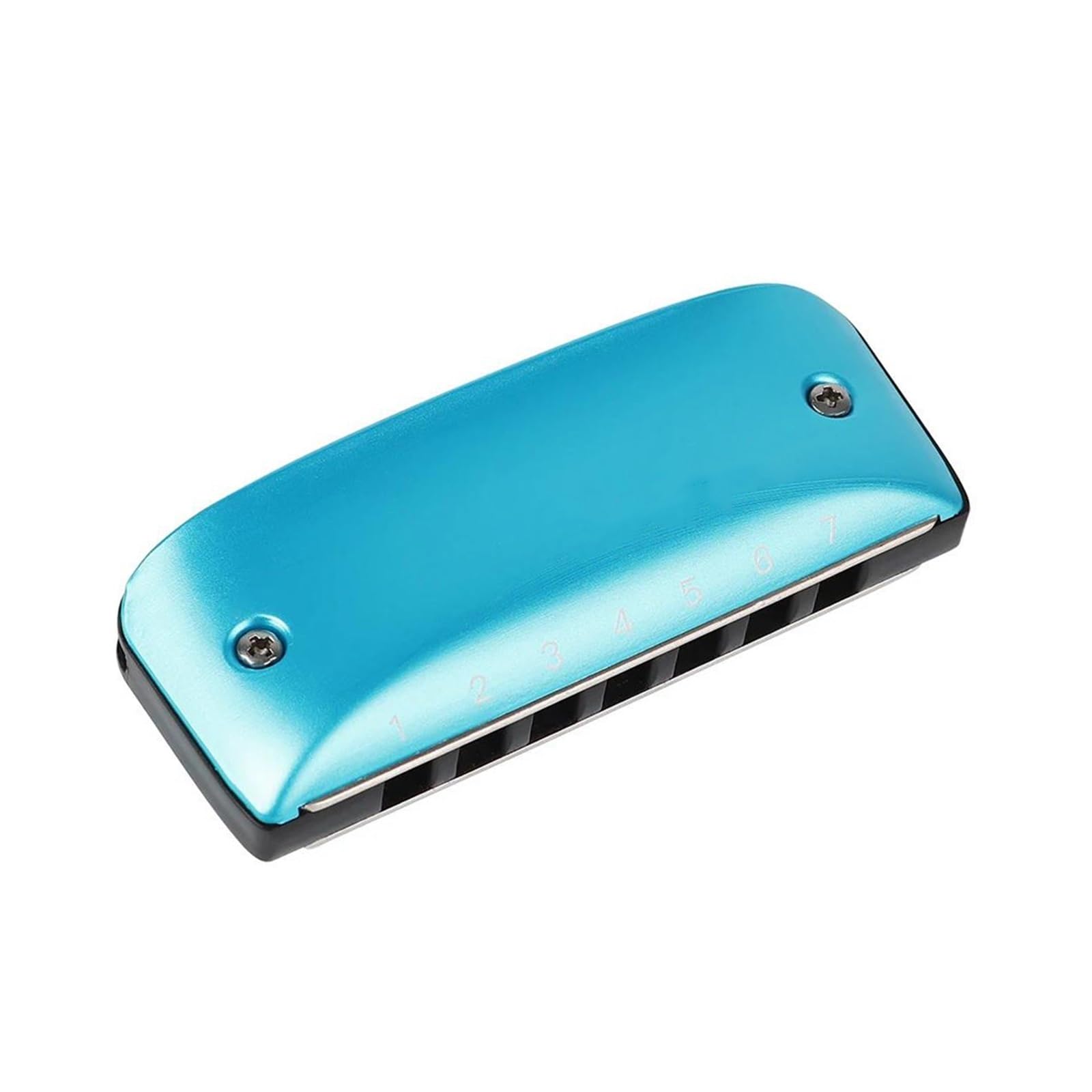 Zestaw Harmonijkowy Blues Harmonijka 7-otworowa Blues Harp Instrument Dęty Drewniany Czerwony/Zielony/Fioletowy/Niebieski/Różowy/Żółty Dostępny(Blue A)