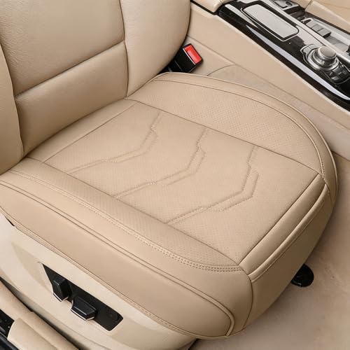 SOURUanly 車用 シートカバー 座面のみ 座布団 PU レザー カーシートカバー 運転席 助手席 座席シート カーマット 汎用 防水 シートクッション 滑り止め (カーキ)