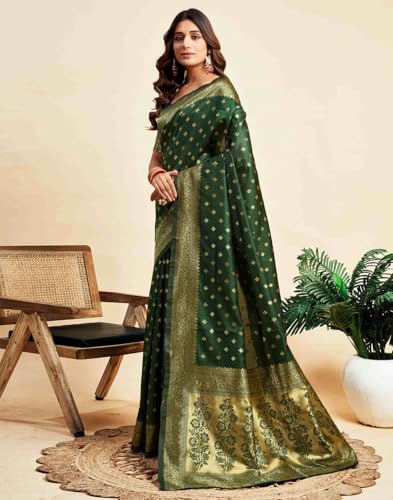 Image of C J Enterprise Women's Banarasi Saree Pure Kanjivaram Style Silk Saree With Blouse Piece for Wedding (Pari-160)