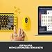Logitech POP Keys Mechanical Wireless Keyboard with Customizable Emoji, Durable Compact Design, Bluetooth or USB Connectivity, Multi-Device, OS Compatible - Blast Yellow