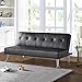 Yaheetech Couch Schlafsofa Klappbett Bettsofa Klappsofa Gästebett Rückenlehne neigbar 105°/140°/180°, 166,5 x 94 x 40 cm, 350 KG belastbar, schwarz