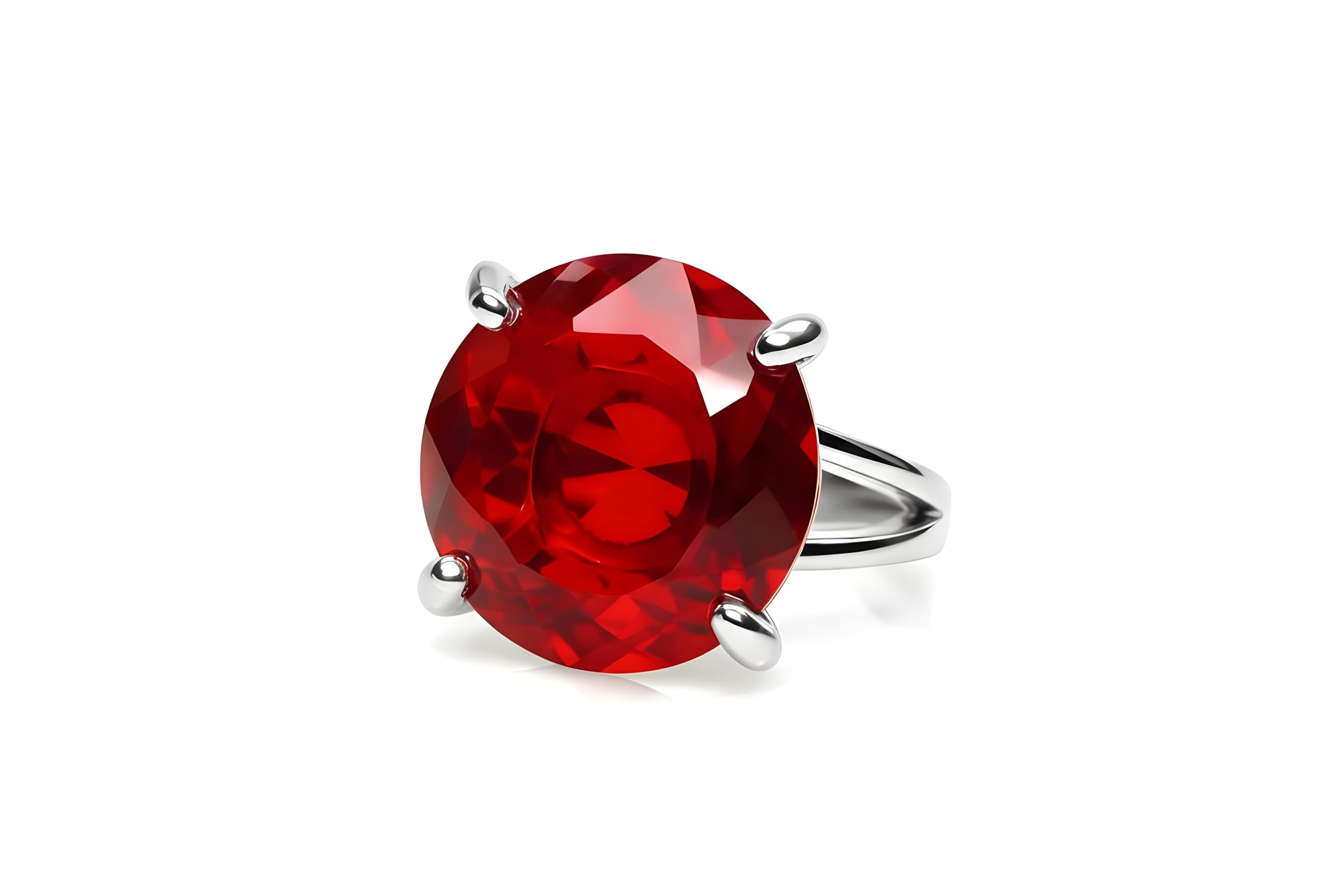 Anillo de Rubí de 16mm - Anillo de Piedra Roja en Oro 14k - Anillos Personalizados para Mujer - Joyas de Piedras Preciosas, Anillo de Piedras Preciosas, Anillo de Piedra Natal - Regalo para Ella
