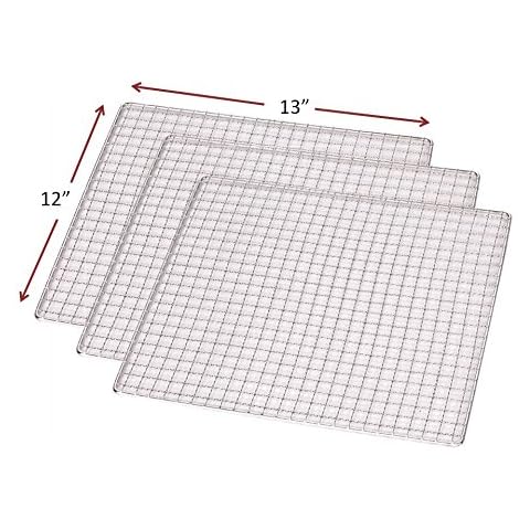 3-PACK Stainless Steel 12 x 13 Dehydrator Drying Trays Fits Samson SB106 and SB109 Dehydrators Also fits 6 and 9 tray Magic Mill, Aroma, Ivation, Chefman Cosori & Others Cover