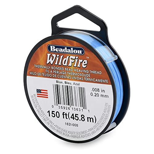 Beadalon Wildfire, .008 In, 0.20 Mm, Break Strength 12 Lb / 5.5 Kg, Blue, 50 Yd / 45 M, (162I-008) #TOP25