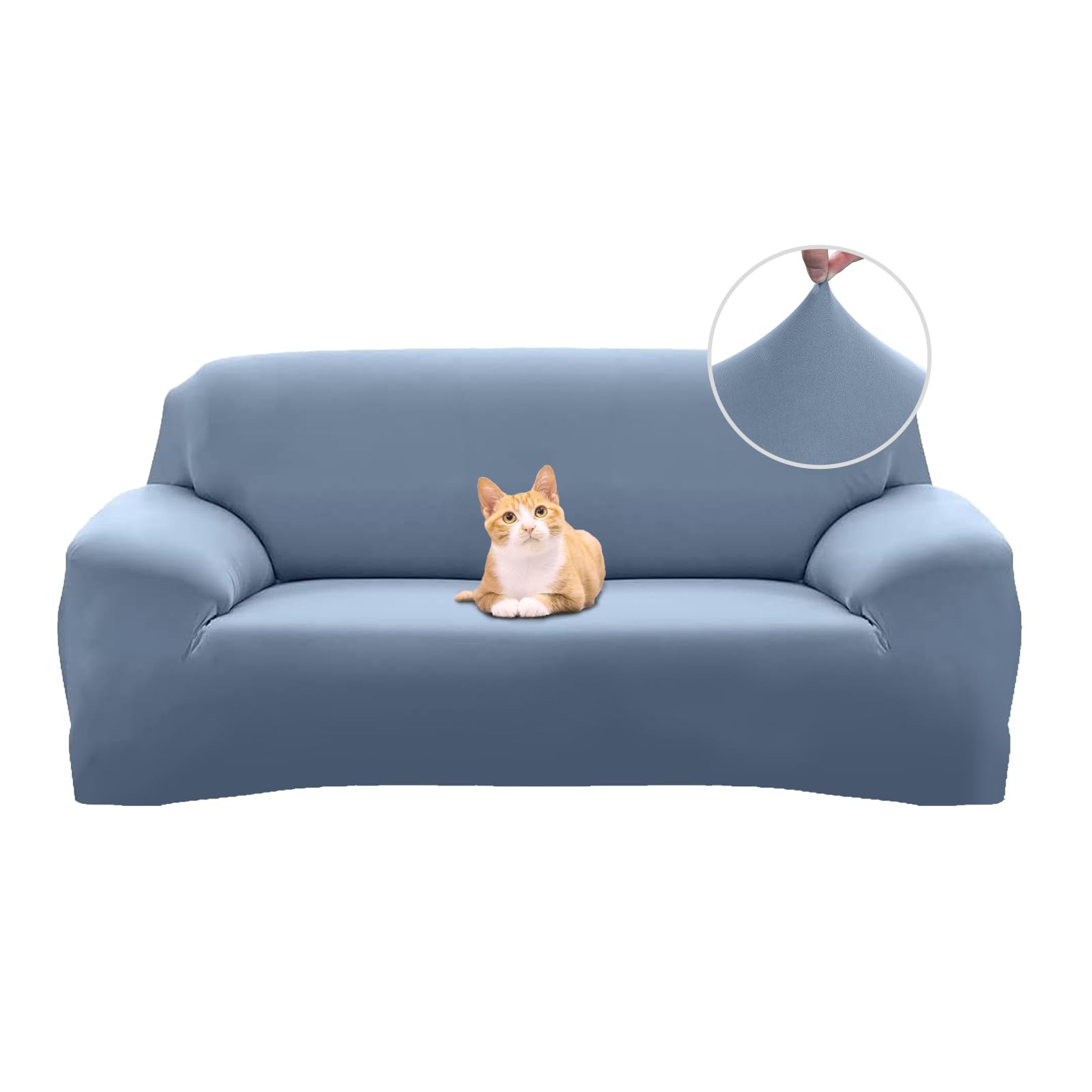 Jaotto Sofabezug 1 Sitzer Elastischer Stretch Spandex Sofa Überwürfe Sofahusse Antirutsch Waschbar Sofaschoner Couchbezug für Sofa mit Armlehne