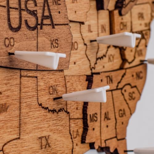 Image of Enjoy The Wood 3D Wooden World Map Wall Art (Planes, Pins) | Large Travel Map with Pins for Art Decor, Decorative Map of the World for Home, Office Travel Wall Art Housewarming Gift Idea