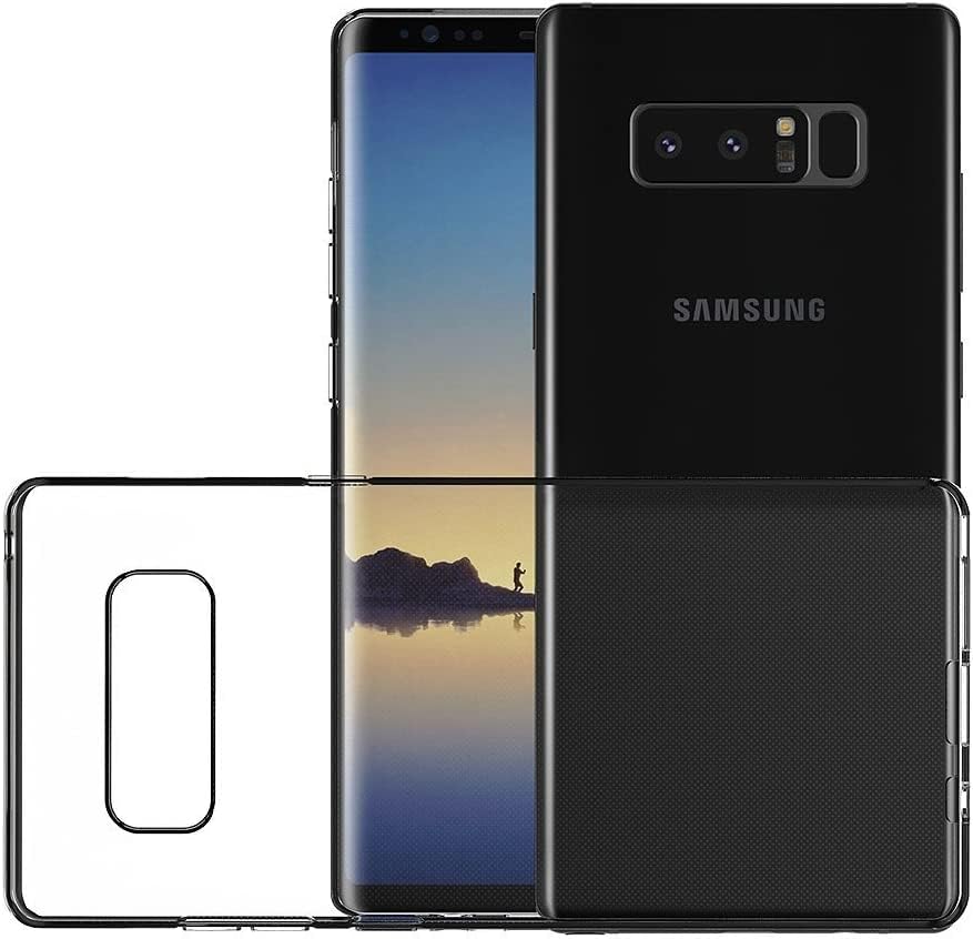 Image of NISHTECH for Samsung Galaxy Note 8 Premium Transparent Hybrid Soft Slim Dust Proof Back Case Cover Silicone with Camera Protection