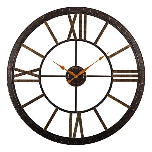 FirsTime & Co. Bronze Big Time Wall Clock, Large Vintage Decor for Living Room and Home Office, Round, Plastic, Farmhouse, 40 inches