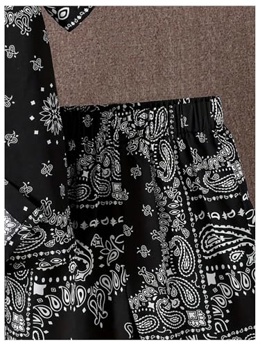 Image of GORGLITTER Boy's 2 Piece Outfits Paisley Short Sleeve Button Down Shirt and Shorts Set
