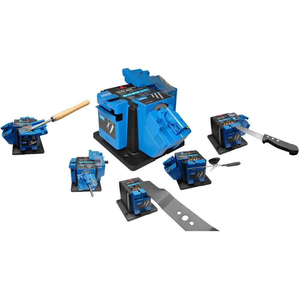 Güde Universal-Schärfstation GUS 650 (65 W, 6700 1/min, diamantbesetzter Schleifstein, Präzisions-Bohrerschleifvorrichtung, Schärfen von Messern, Bohrern, Scheren, Rasenmähermessern und vielem mehr)