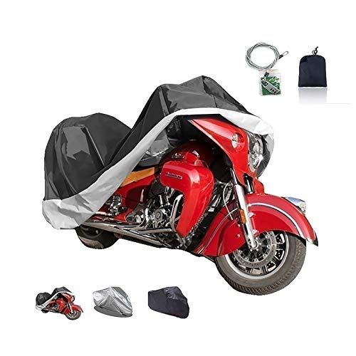 XJZHJXB Motorcycle Cover Compatible with Motorcycle Cover Benelli TNT 135, 3 Colors 210D Oxford with Lock Outdoor Motorcycle Cover, fit 220-295cm (Color : A, Size : XL(245105125CM))