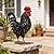 Ratuor Rooster Garden Statue Sculpture Metal Chicken Yard Decor Outdoor Figurines Patio Backyard Decoration (Black)