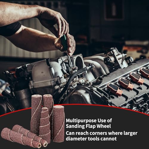 Si Fang SFMJMLCJ00170-26PCS/SRP 25Pcs Mini Sanding Engine Porting And Polishing Assortment Kit, 1-1/2 & 2Inch Sanding Cartridge Rolls/Cone Spiral Rolls Full Taper Assorted Set  thumb #5