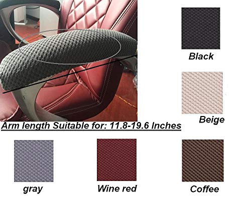 Isccdy Soft Chair Arm Pad Covers Over,Simple Durable Washable Office Chair Armrest Slipcovers Covers Pads (2 Pcs/Set) (Beige)