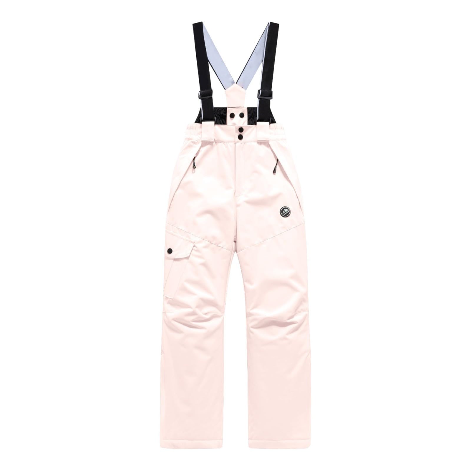Generisch Pantalon de ski imperméable pour fille et garçon - Pantalon de ski coupe-vent - Salopette doublée - Chaud - Pantalon de neige - Pantalon d'extérieur pour enfants de 6 à 16 ans