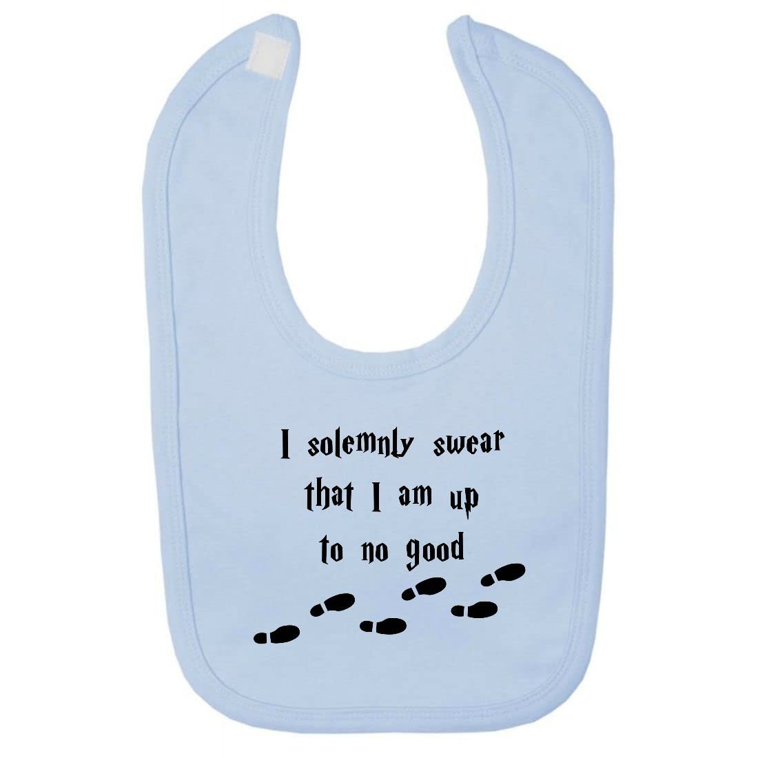 Miammo I solemnly swear I am up to no good mischief cotton baby bib - Pastel Blue