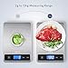 Homever Kitchen Scale, 33lb/15kg Food Scales Digital Weight Grams and oz for Cooking, 304 Stainless Steel, Silver