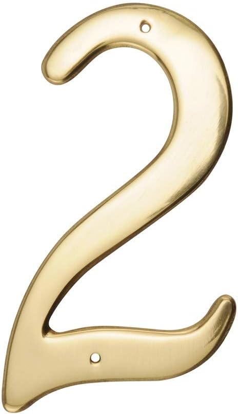 Hillman Group 847044 4 in. Brass Nail-On Traditional House Number 2-3 per Pack 3 Piece3