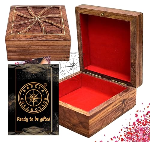 Boîte de rangement bois de rose précieux déco maison bijoux 10cm - 2